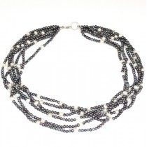 elegant colier de perle tahitiene " seed pearls " & perle de cultura